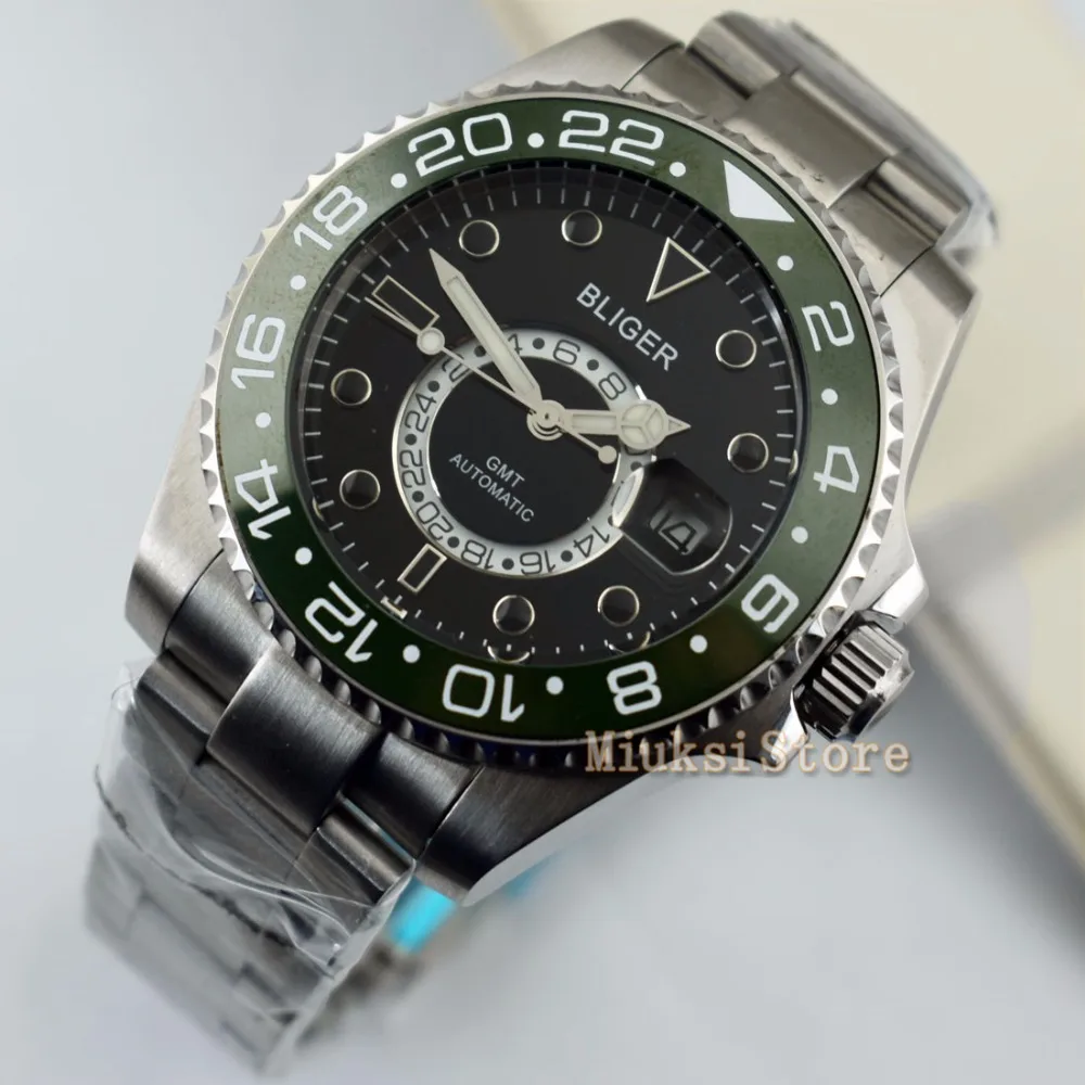 43 мм D'origine черный montre mode pour Top marque automatique multifoncments homme календириор мужские