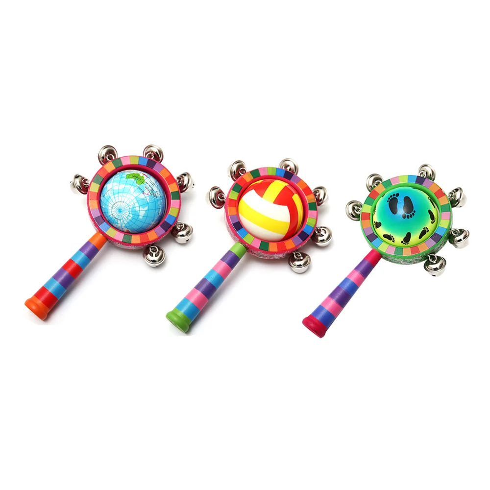 Экологичная ручка музыкальные игрушки колокольчик Развивающие деревянные