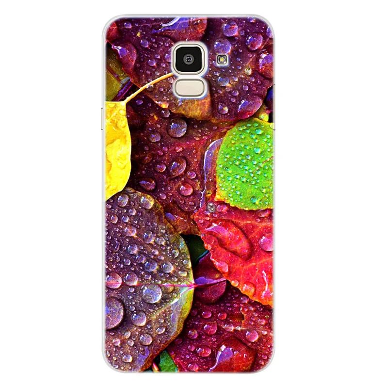 Чехол на телефон Samsung Galaxy A3 A5 2016 2015 2017 prime J1 J2 J3 J5 J7 S8/plus Note 8 с узором листьев и цветов из TPU силикона C100.