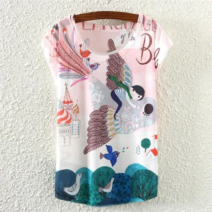 Оптовая продажа новинка футболки с рисунком женские футболка коротким рукавом