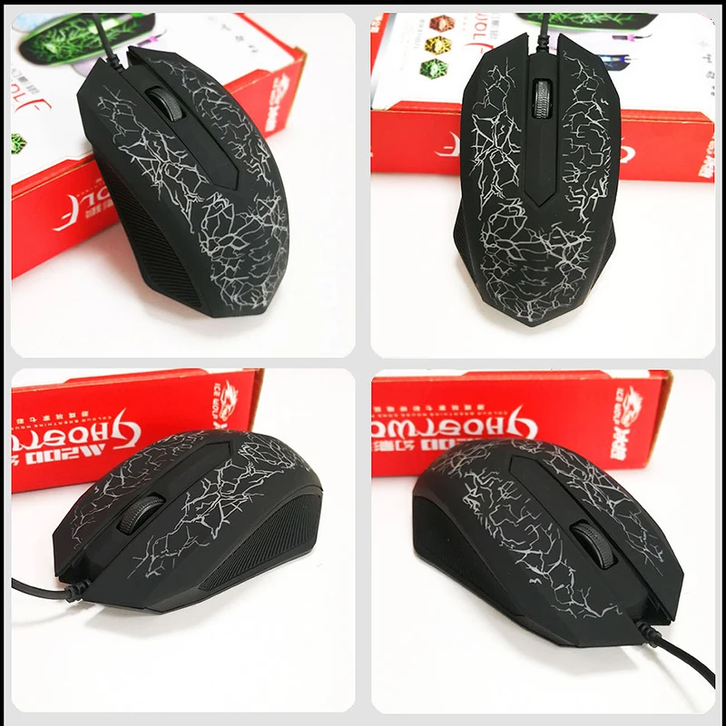USB проводной светящийся игровой компьютер KOOYUTA с 3 кнопками компьютерная игровая