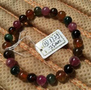 

Free Shipping 7-7.5mm Bracelet Brazil Natural Tourmaline Candy Color Run Beauty Female Gift