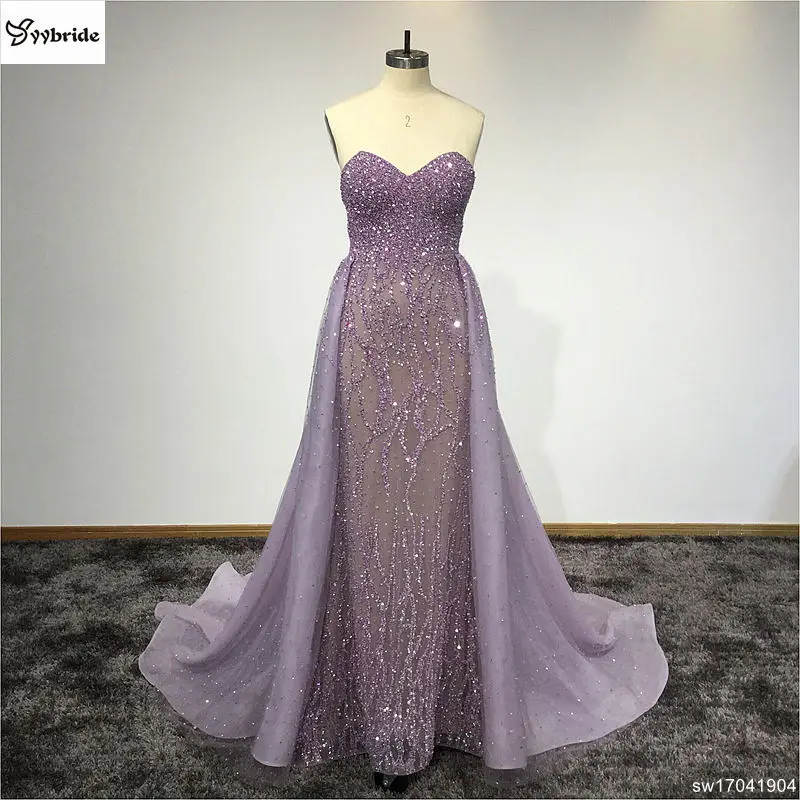 Женское платье без рукавов Surmount фиолетовое до пола с вырезом сердечком для