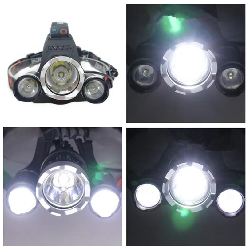 5000LM 3 светодиодный 5 светодиодный T6+ 2R5 фонарь на голову головной светильник головная лампа светильник ing светильник вспышки светильник горелки Фонари Рыбная ловля