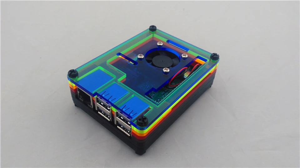 Чехол для Raspberry pi 3 Plus 9 слоев акрила в сборе|Аксессуары демонстрационных стендов| |