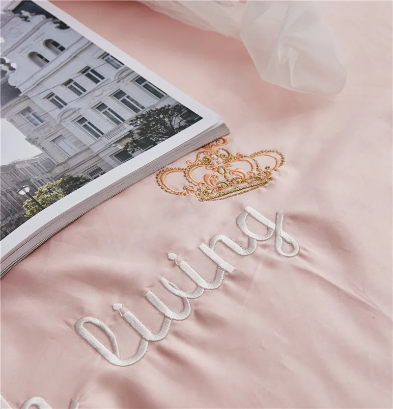 Dream Princess розовый светло-голубой комплект постельного белья белая кружевная