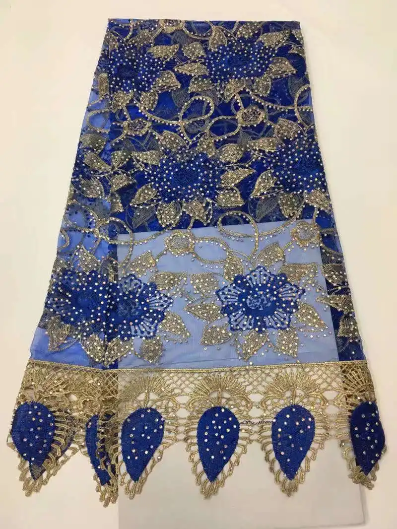 Французский кружевной ткани золотым бисером сетки кружева вышивки и блестящими