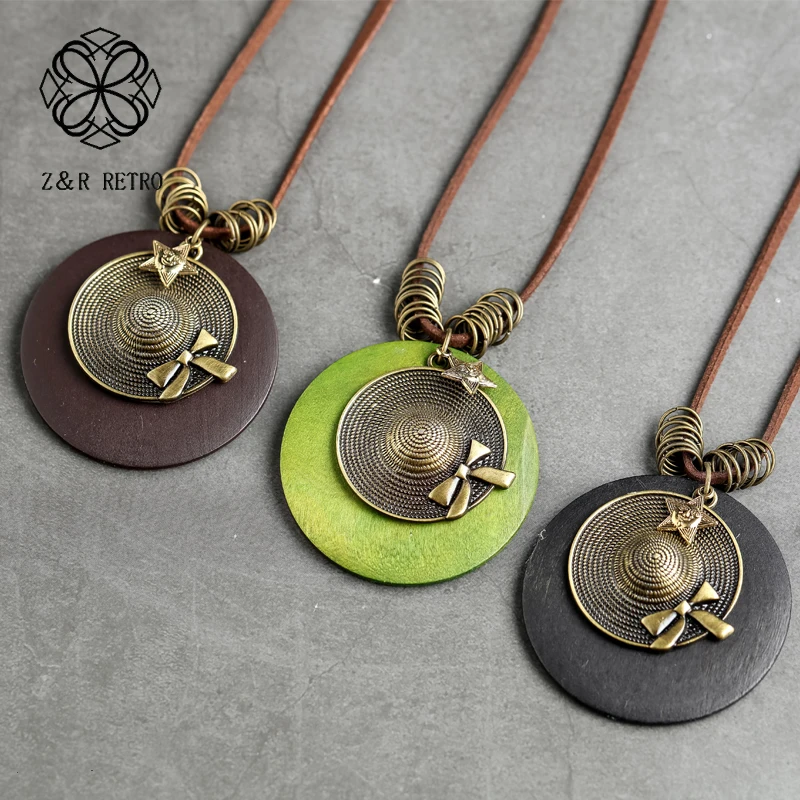 Богемное ожерелье дизайнерская деревянная подвеска в виде единорога цепочки