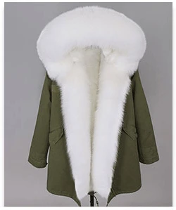 8 OFTBUY пальто с натуральным мехом, зимняя куртка, Женское пальто, воротник из лисьего меха, подкладка из искусственного меха, длинная парка, уличная одежда, модная верхняя одежда - Цвет: 8