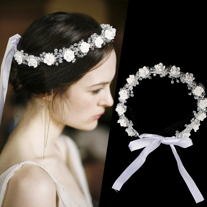 Cristal Cabelo de Noiva Flor Strass ручная работа Joias выпускной Mantilha Casamento multiheres Meninas Acessorios Para o