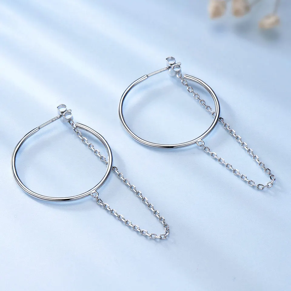 UMCHO настоящие 925 пробы Серебряные длинные серьги серебряные кольца Красивая