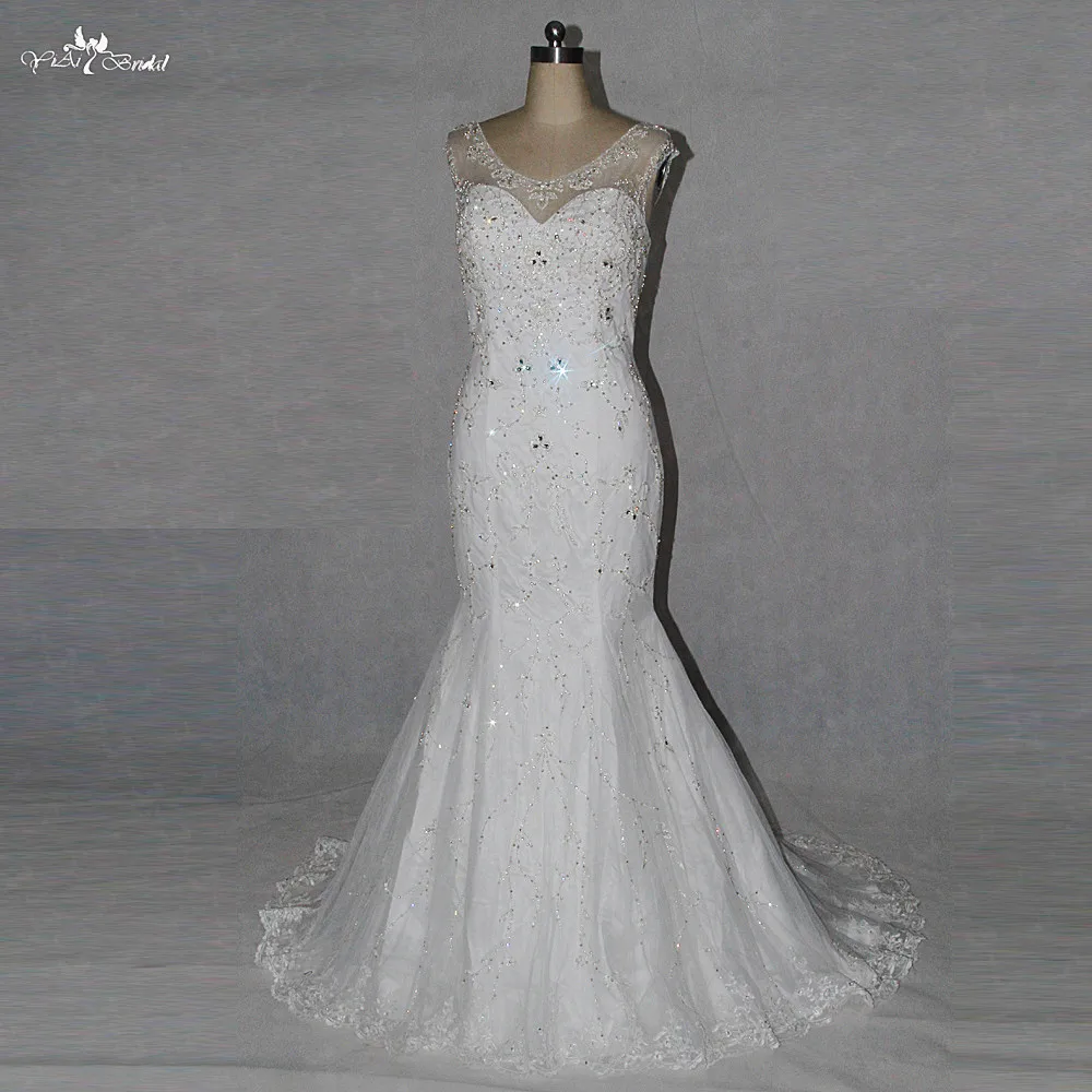 RSW1374 Yiaibridal настоящая работа фотографии лодок с вырезом Русалочки кружевное
