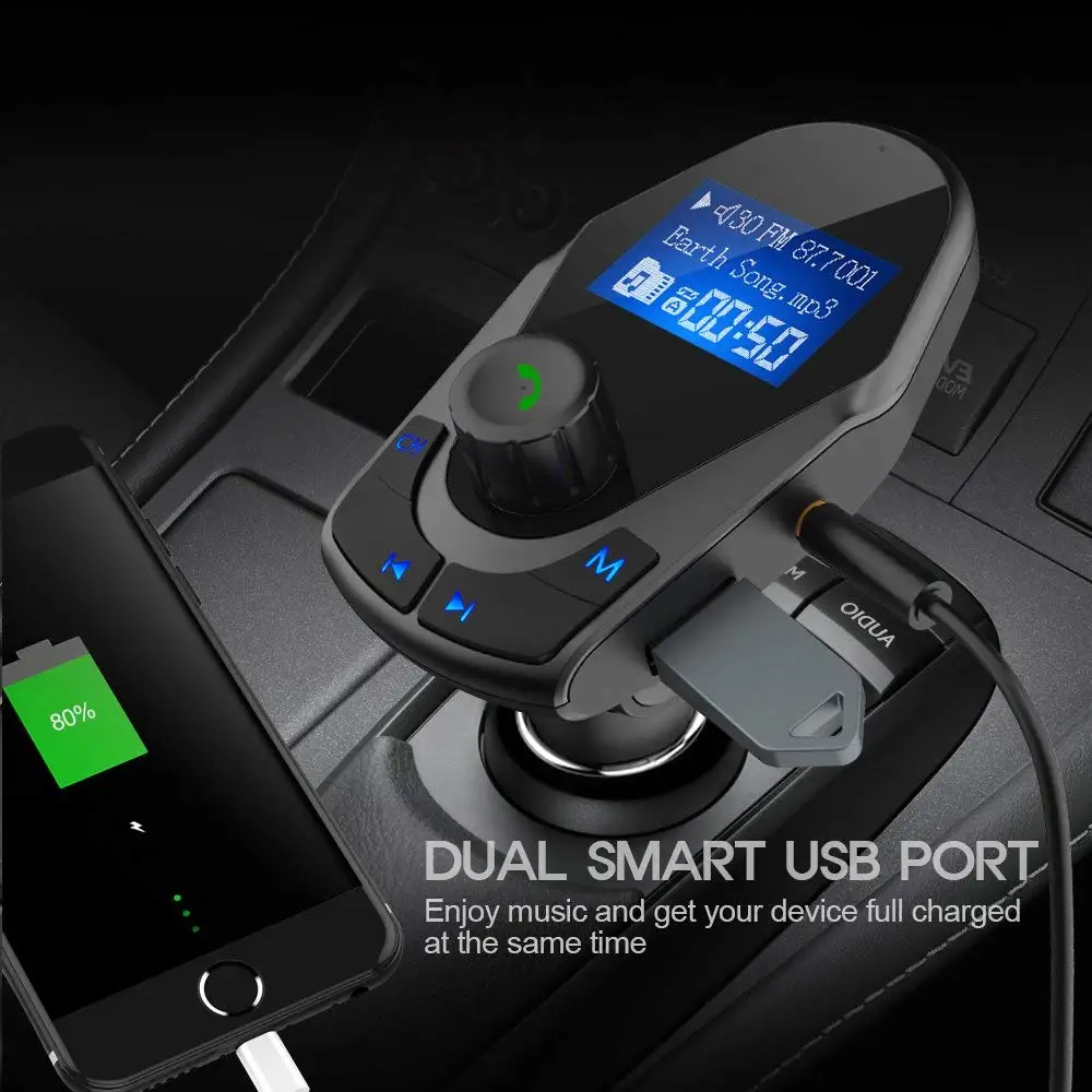 Nulaxy Bluetooth fm-передатчик Аудио Автомобильный MP3-плеер беспроводной автомобильный