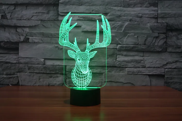 3D wapiti олень Рождественский подарок ребенок USB LED украшение ночник Светодиодная
