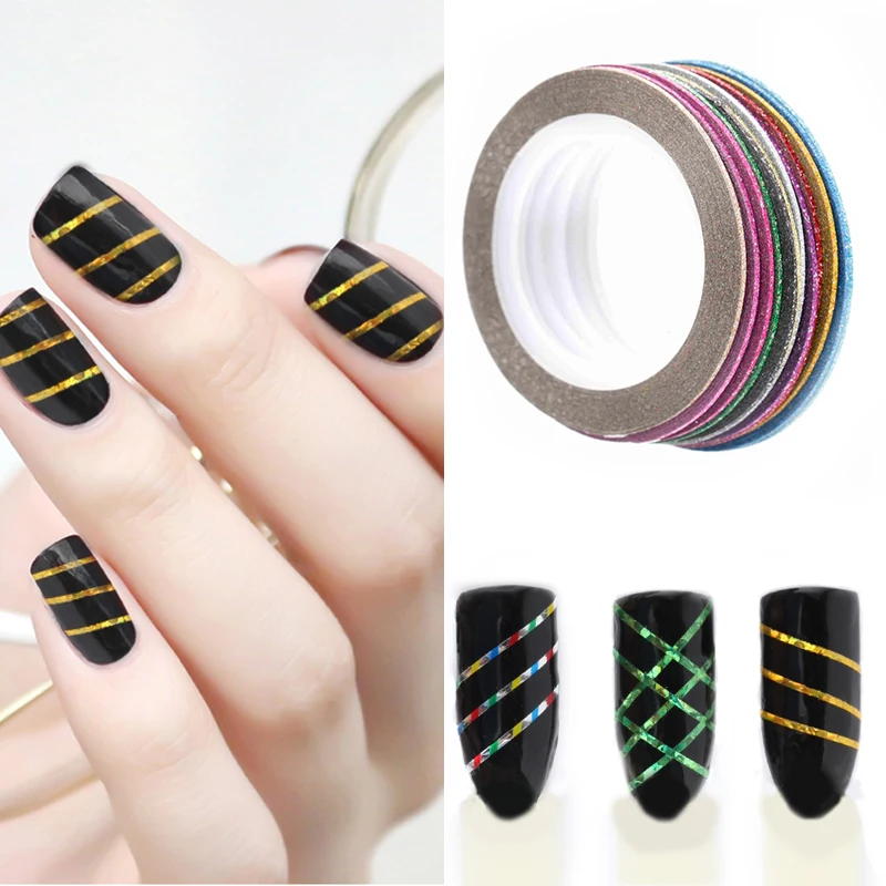 NAILWIND 10 шт. красочные лак для ногтей советы Книги по искусству Чередование ленты