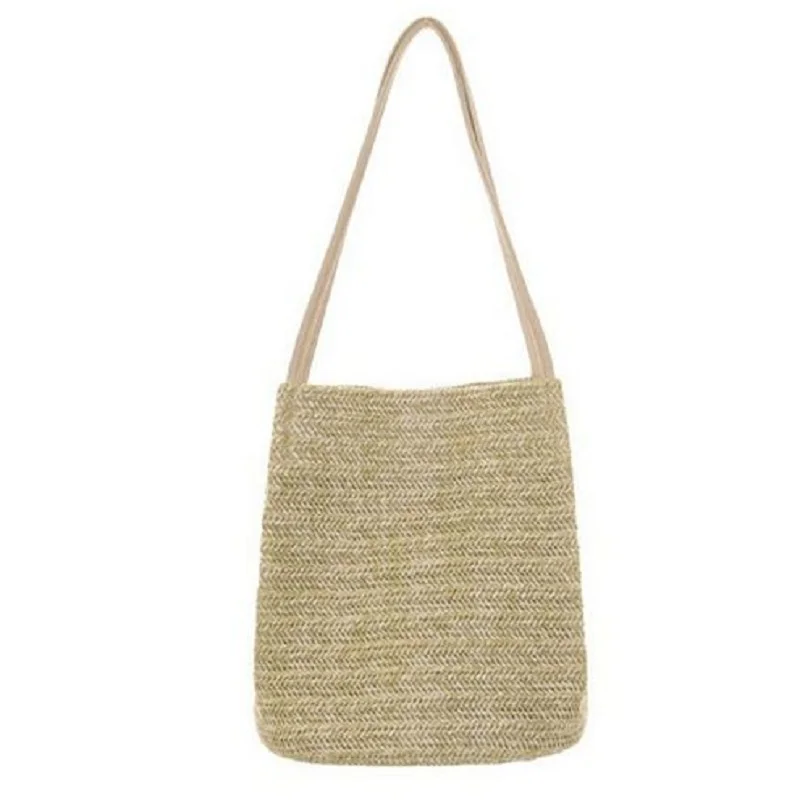 

2018 South Korea's New Fashion Straw bag Casual Handbag Shoulder Bag Ladies Weaving Bucket Beach Shoulder Bags MPB02-C