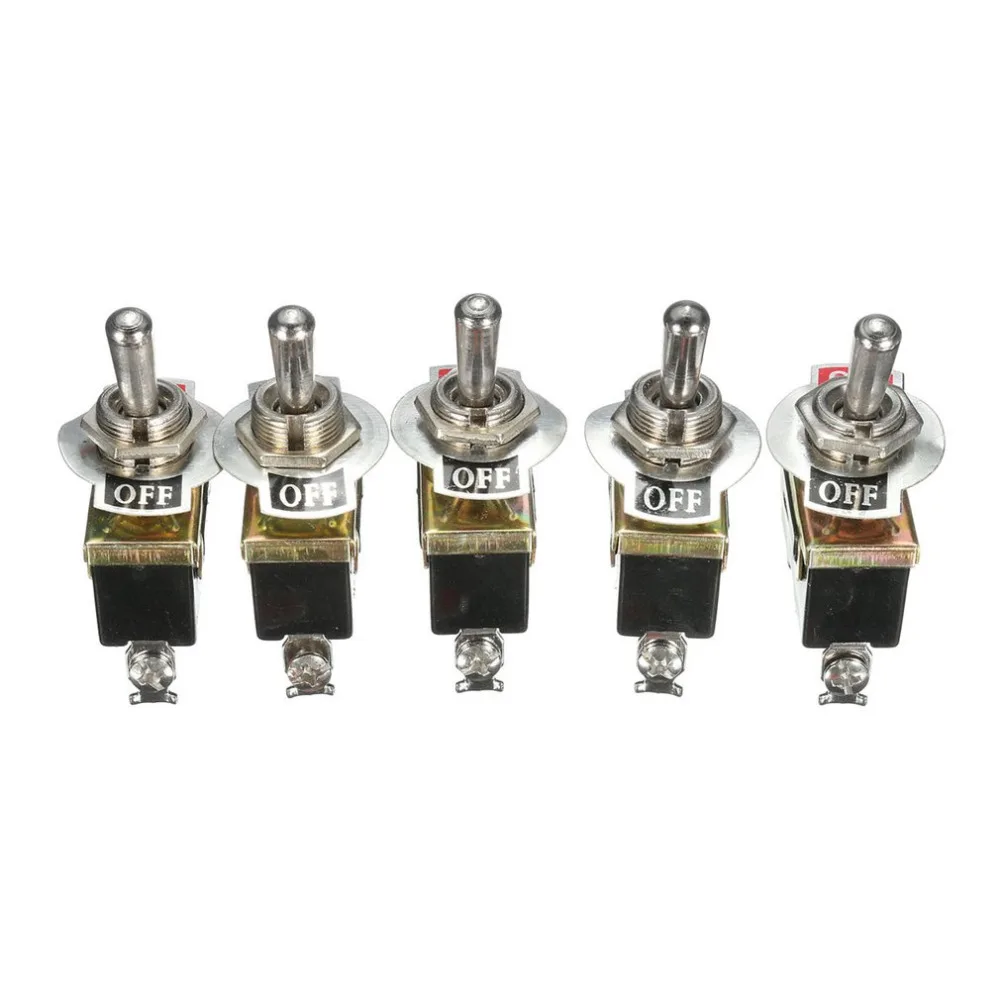 5 Pcs/set Heavy Duty 15A 250V SPST Control 2Pins 2 Terminal ON/OFF Toggle Rocker Switch Waterproof Boot For Car Boat | Обустройство