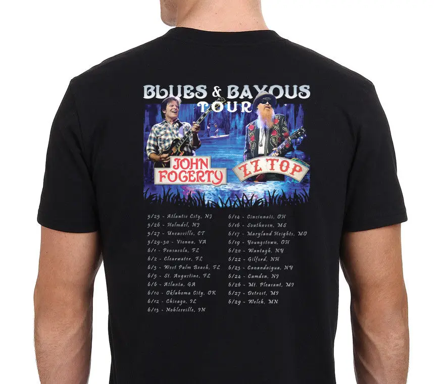 Новый ZZ Топ John Fogerty Blues & Bayous Тур 2018 Мужская футболка Размер: Cool крутые футболки