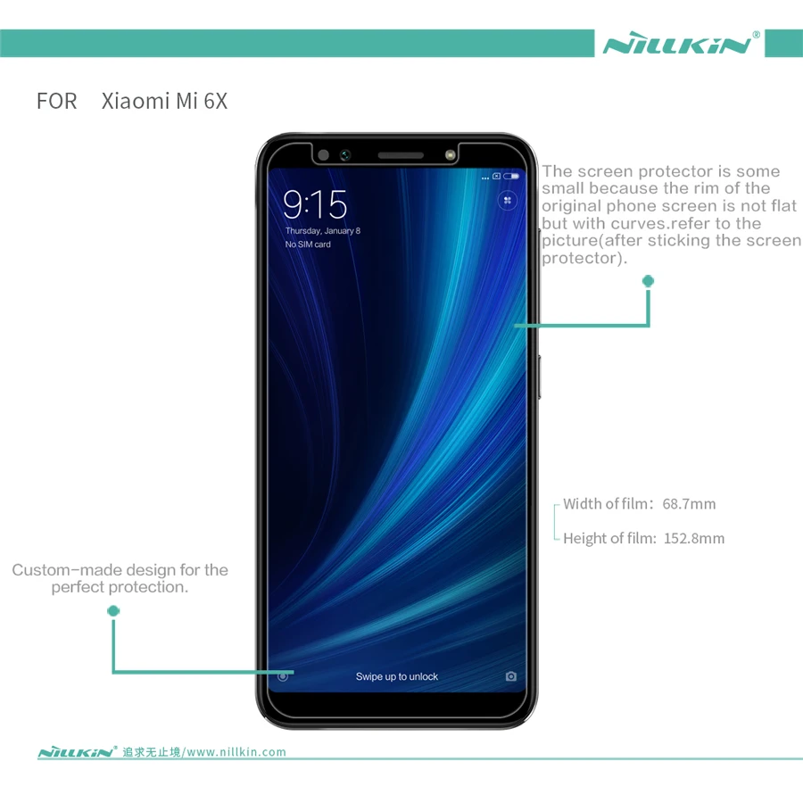 2 шт. Защитная пленка NILLKIN для Xiaomi Mi 6X A2 Антибликовая матовая суперпрозрачная