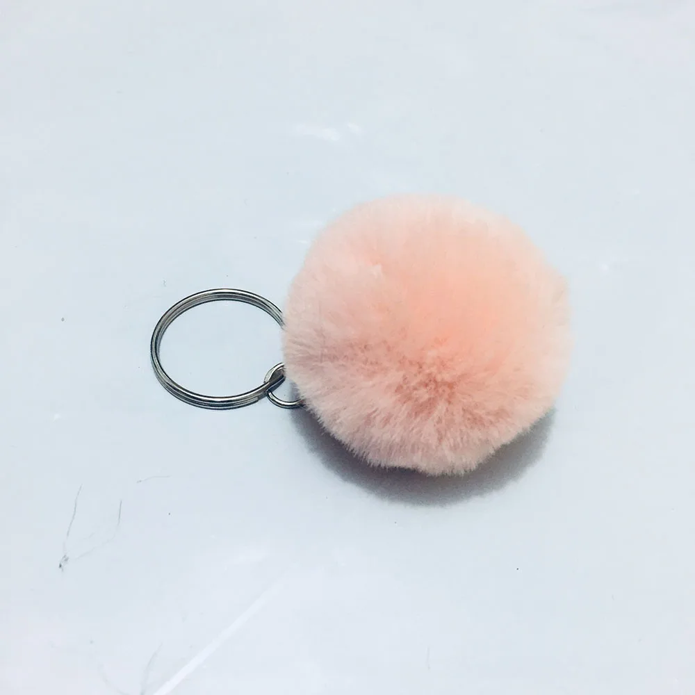 17 Colors New 4cm Mini Lovely Fluffy Rabbit Fur Ball Key Chain Pompom Artificial Keychain Women Car Bag Ring | Украшения и