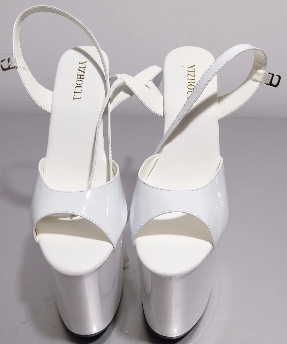 Босоножки женские на высокой платформе пикантные свадебные туфли каблук 8 дюймов