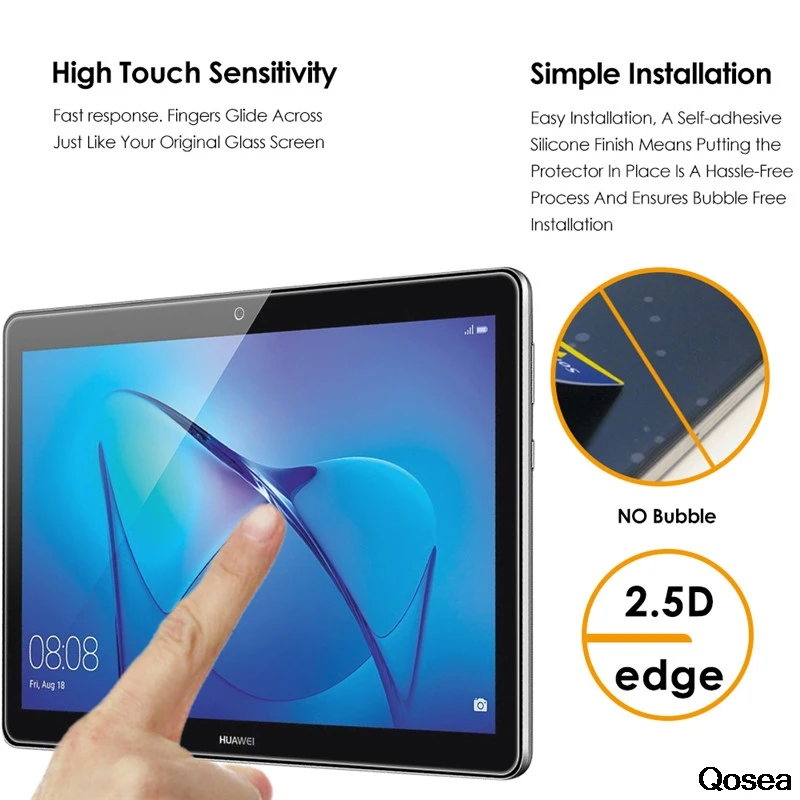 Qosea для huawei MediaPad T3 10 закаленное стекло 9 H Ultra Clear Экран протектор фильм T5 M5 8 4 дюйма