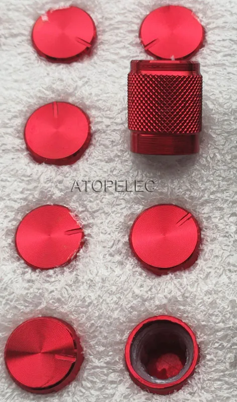 Красный 1pc 10mm*12mm Aluminum DAC CD Amplifier Potentiometer Volume Knob 6mm Knurled High Quality - Цвет: Красный