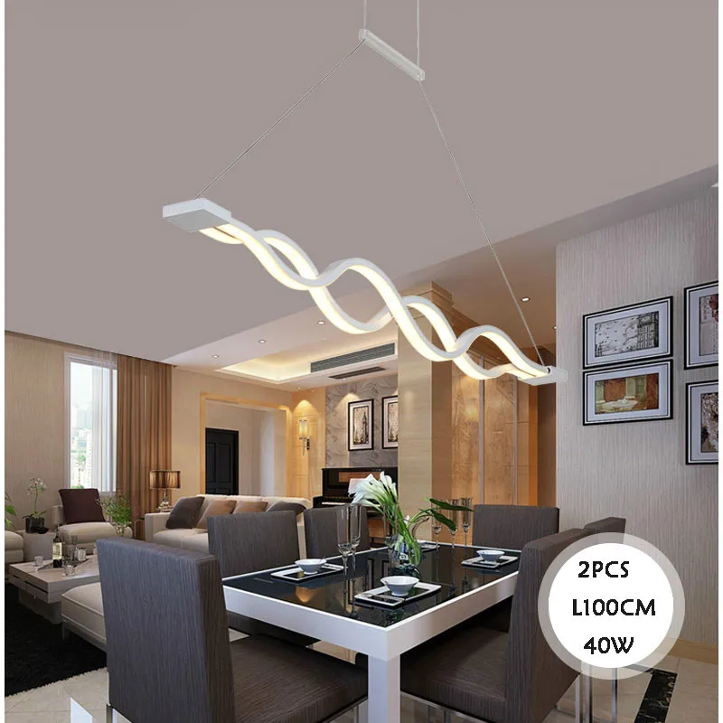 Новый креативный современный светодиодный подвесной светильник L100CM 120cm s Wave для