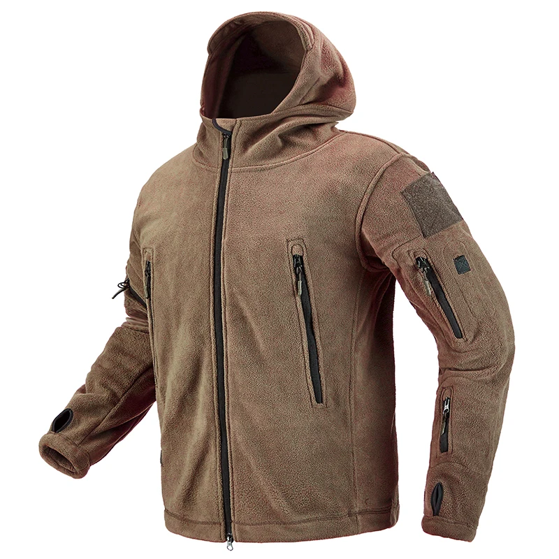 Refire gear зимняя тактическая флисовая куртка с капюшоном мужская теплая утолщенная армейская куртка военная одежда много карманов пальто с капюшоном для мужчин