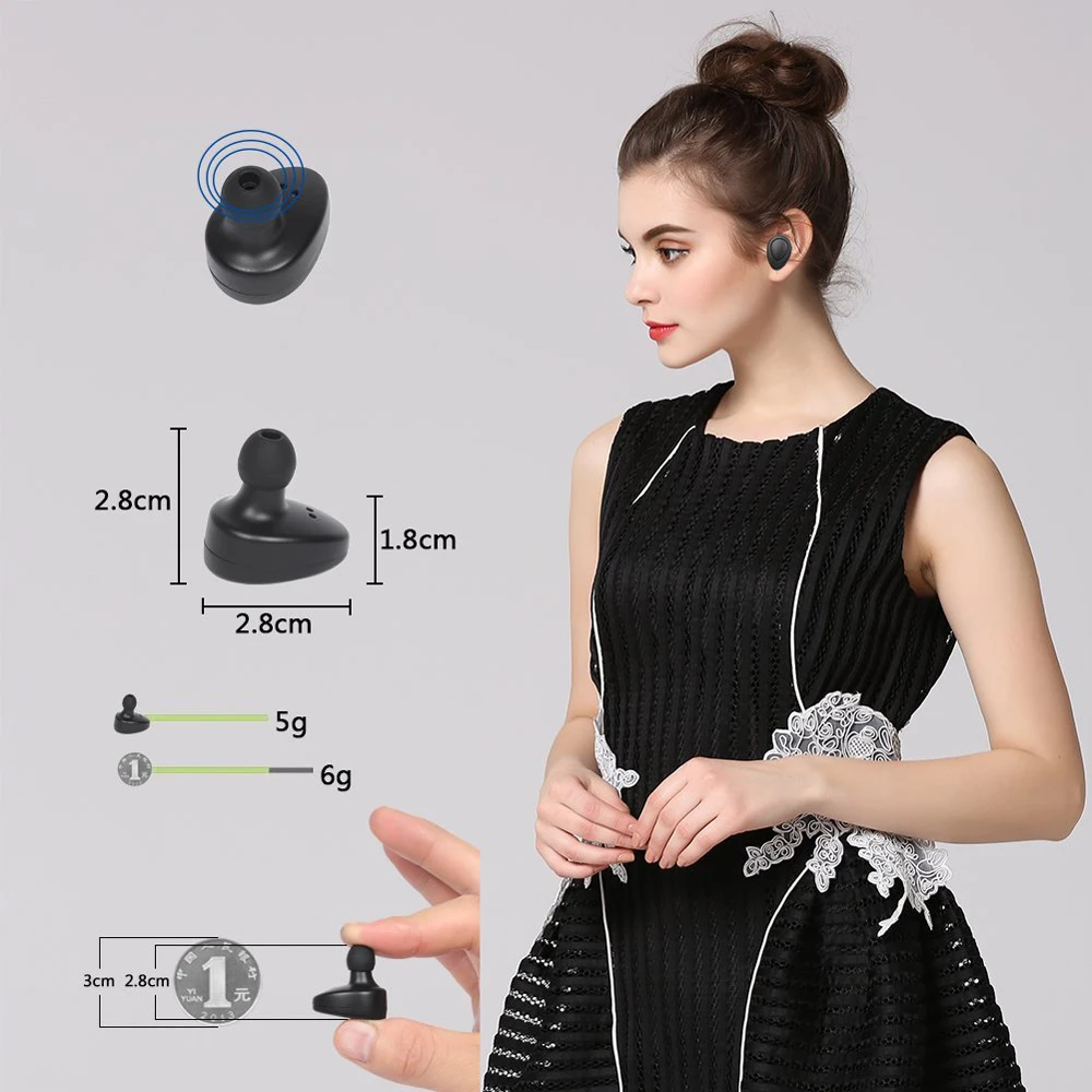 VONTAR K2 TWS мини беспроводные наушники Близнецы наушники Bluetooth с батарейным отсеком шумоподавление Гарнитура для телефонов