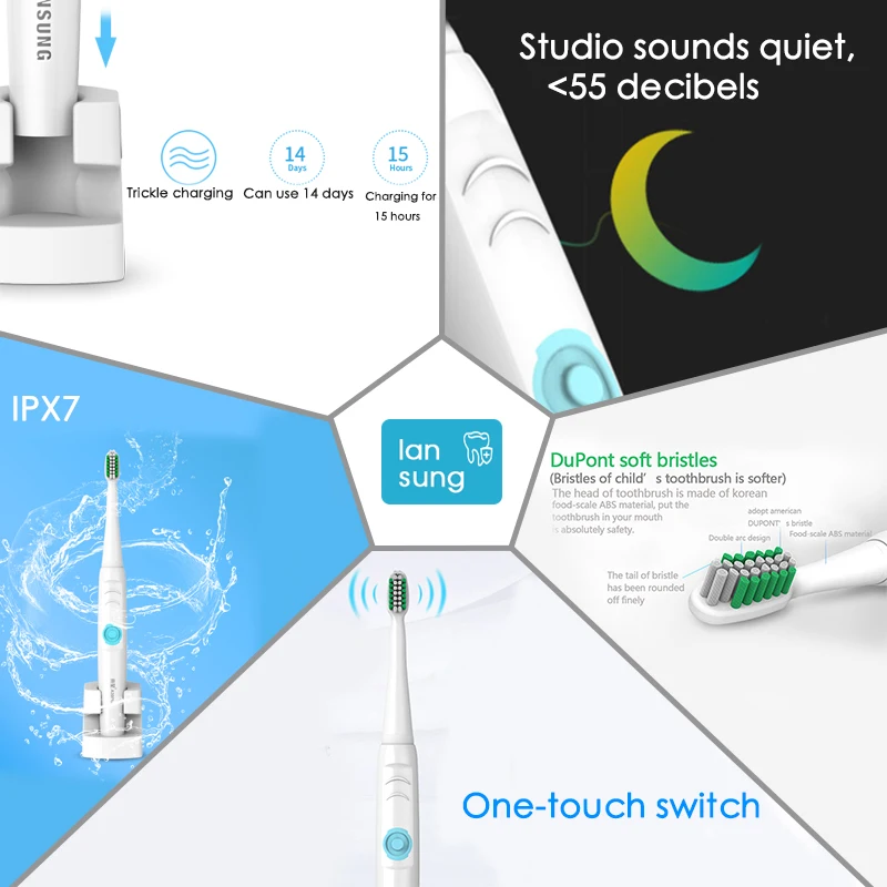 Звуковая электрическая зубная щетка Электронная гигиена полости рта ультра