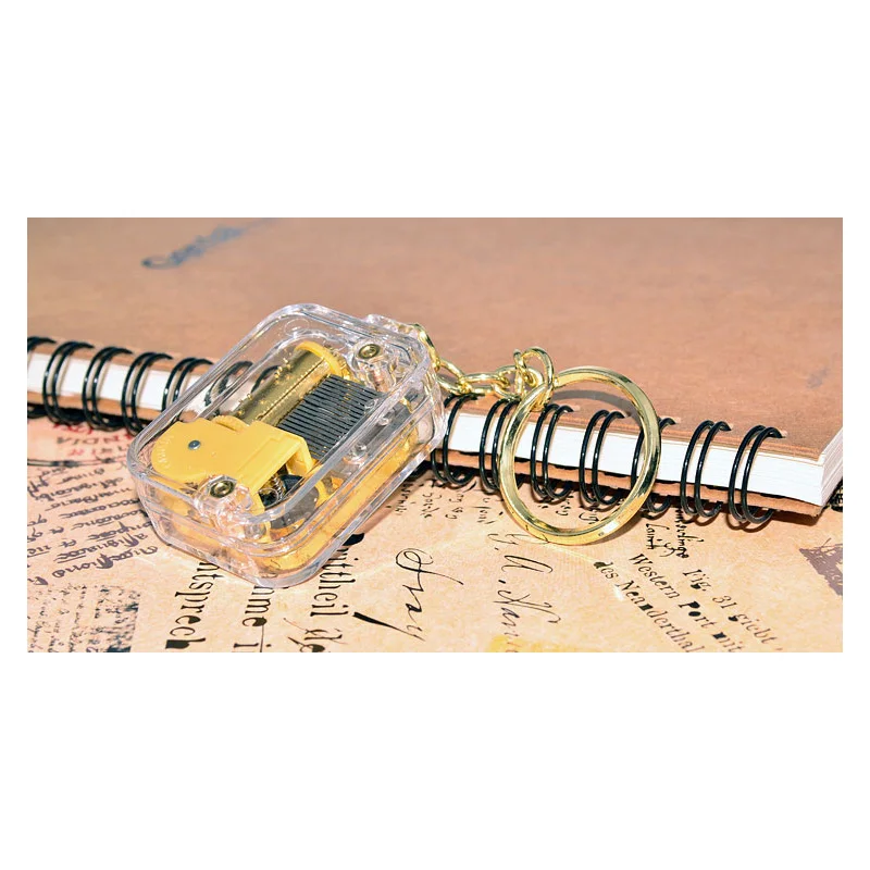 2019 брелок для ключей прозрачная музыкальная шкатулка ручной работы акриловый