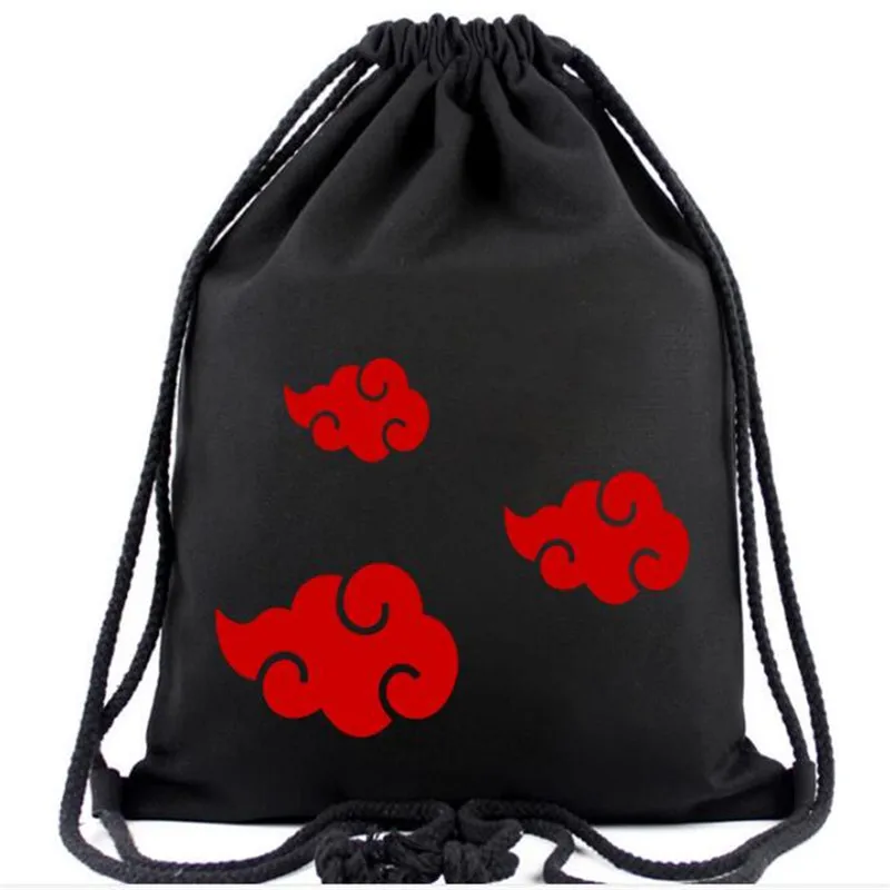 Японский рюкзак ниндзя на шнурке с рисунком из аниме холщовые сумки школьная