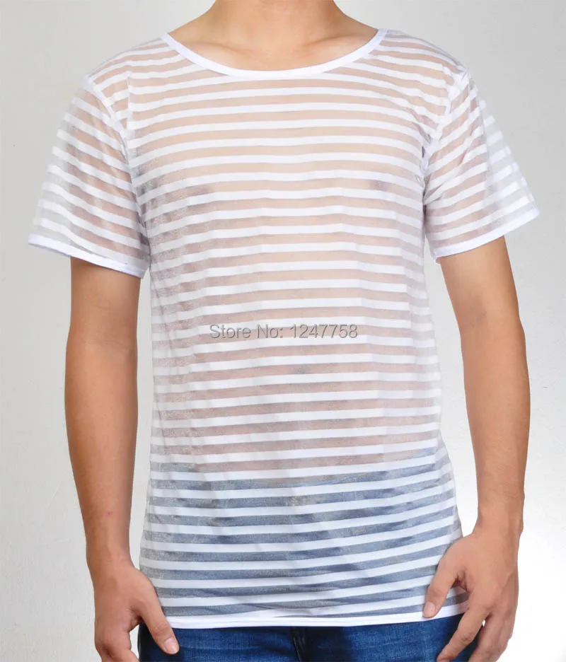 Сексуальная мужская футболка нижнее белье мужское Сетчатое Прозрачное в