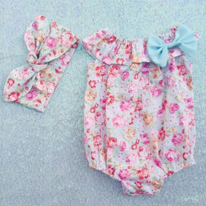Женский комбинезон в стиле бохо с цветочным принтом|baby rompers|bubble romperfloral baby romper |