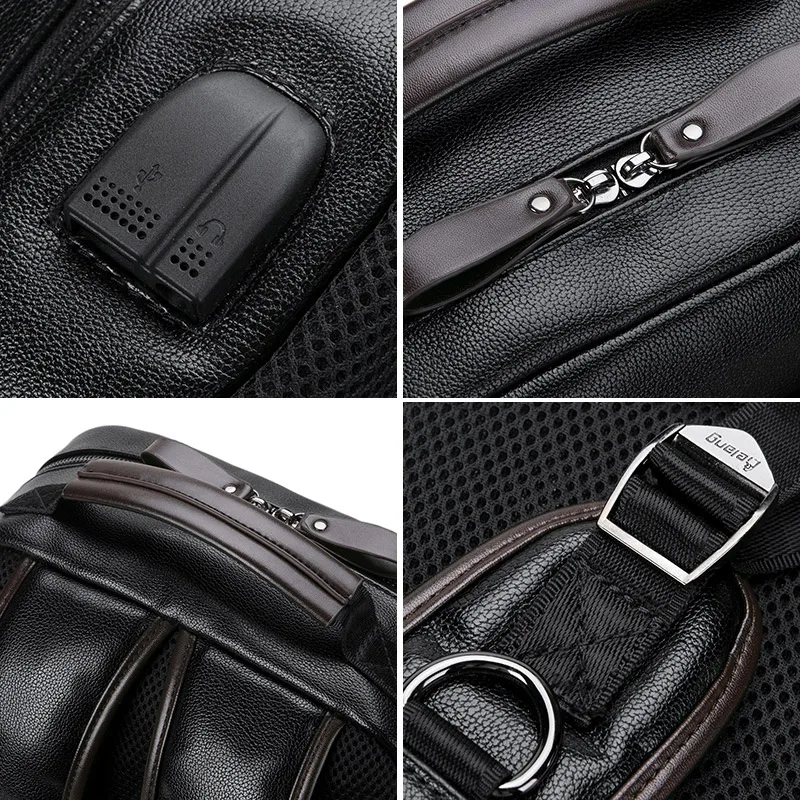 LIELANG рюкзак мужской Mochila Masculina мужской модный тренд большой емкости Молодежный досуг черная дорожная кожаная сумка для компьютера Мужская