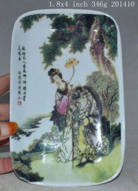 

Exquisite Collectible Old Chinese Porcelain Plate - ancient beauty Fairy