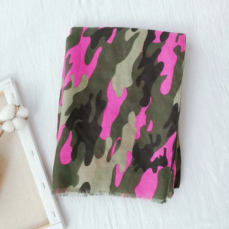2019 Fashion Cotton Camo Print Fringe Scarves Shawls Long Camouflage Wrap Scarf Hijab Muffler 2 Color Free Shipping |
