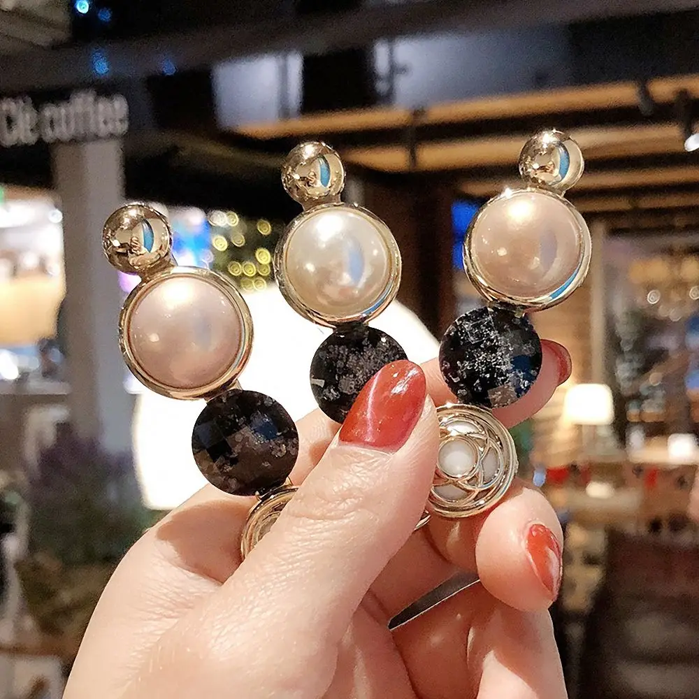 Заколки для волос с имитацией жемчуга в Корейском стиле геометрические зажимы