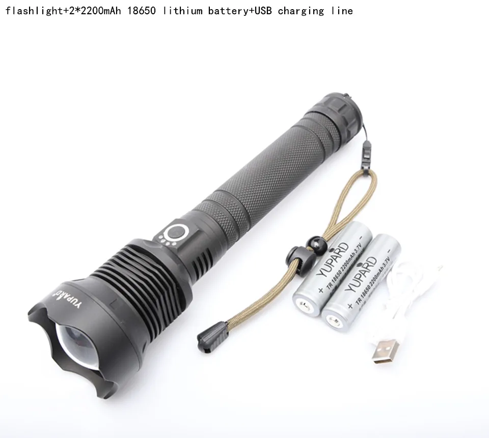 Yupard мощный XHP70 светодиодный фонарик Перезаряжаемый USB фонарь с зумом 18650 или 26650 батарея для самообороны охотничья лампа для кемпинга