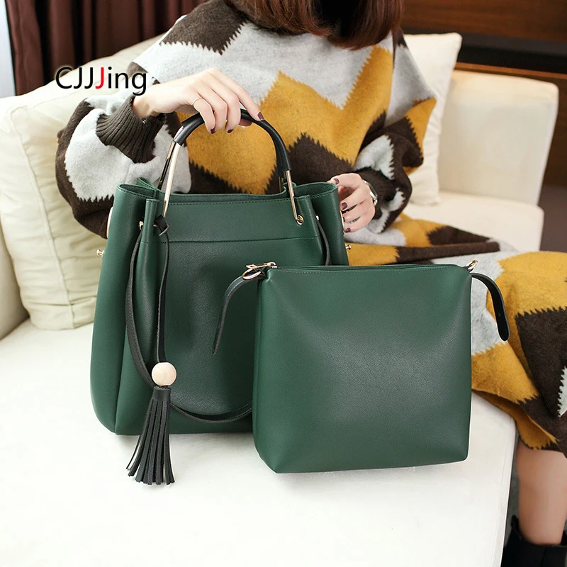 2 шт./компл. женская сумка с кисточками сумки на плечо сумки-тоут для покупок через