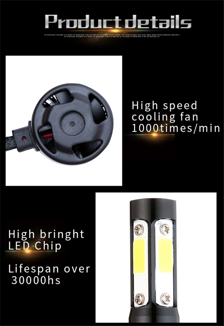 DIC из 2 предметов 4 стороны COB H7 50 Вт 10000LM светодиодный головной светильник 9006/HB4 9005/HB3 H11/H8 H4 9012 5202 9007 9004 Hi/короче спереди и длиннее сзади) фары дальнего и ближнего света светильник противотуманные лампы