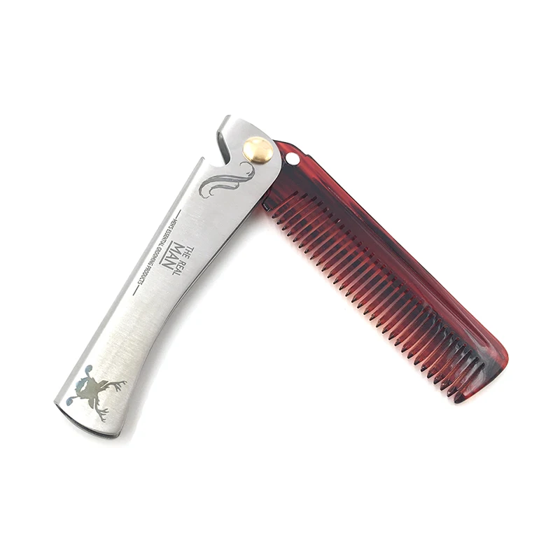 FH-10595 Customized Stainless Steel Acetate Folding Beard Comb | Красота и здоровье