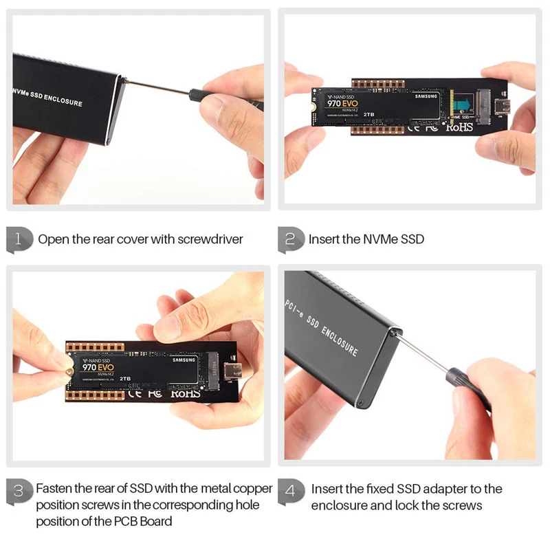 PCIE NVMe USB3.1 корпус для жесткого диска M.2 на USB 3 1 Тип C M ключ SSD чехол внешнего чехол/PCIE