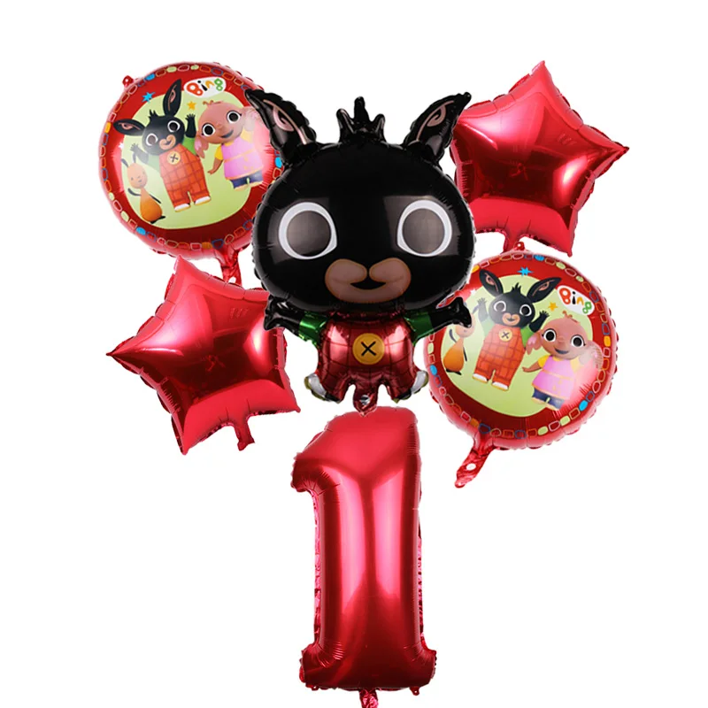 6 шт./лот 73*50 см мультфильм Bing Bunny 32 дюйма фольгированный шар кролик воздушные шары
