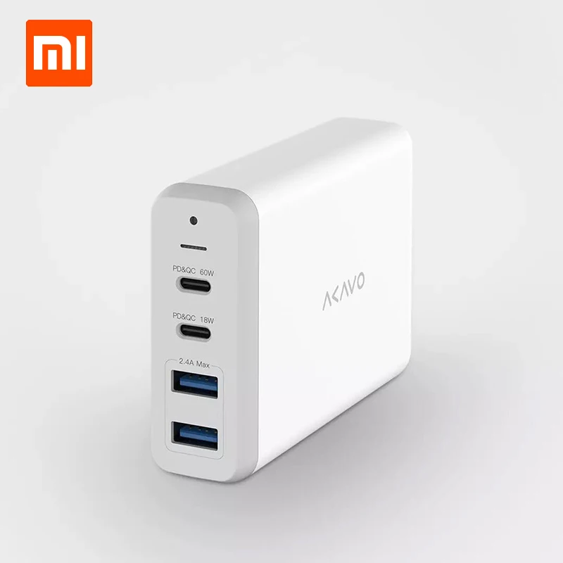 Многопортовое зарядное устройство Xiaomi AKAVO F1 75 Вт супер мощный C порт поддержка