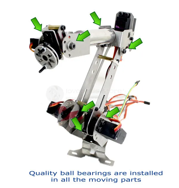 

CNC aluminum alloy 6DOF rotating robotic arm 6-asix ABB industrial robot model gift arduino r3 + servo extender