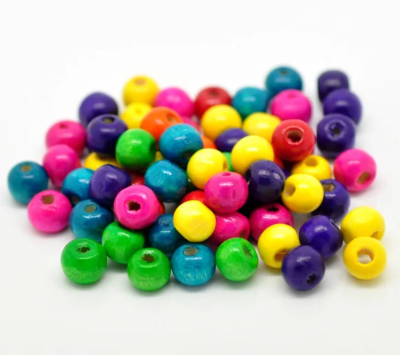 DoreenBeads в случайном порядке Деревянные Круглые бусины 8x6 мм (3/8 &quotx1/4&quot) продается