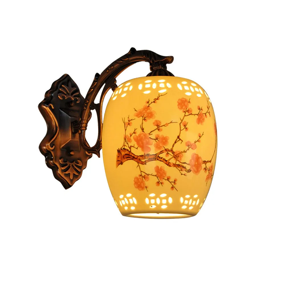 2017 модная новинка ретро Керамическая светодиодная настенная лампа для