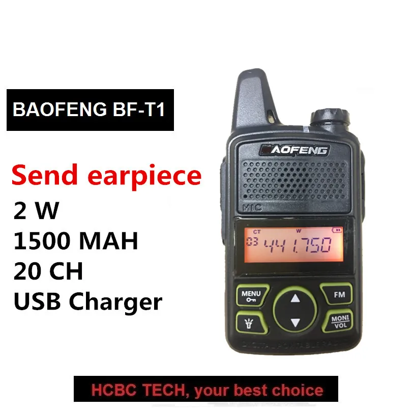 1 шт. 100% оригинальный портативный двухсторонний мини радиоприемник BAOFENG BF T1 UHF 20